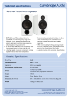 Cambridge Audio Aeromax 2 - Technical Specifications 
